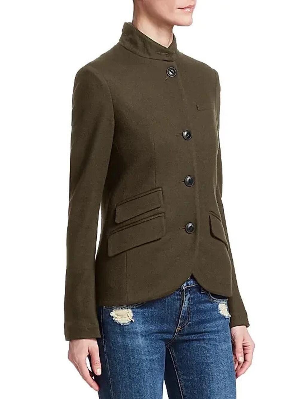 NWT Rag & Bone Slade Japanese Wool Blazer Size 12 Army Green #9J602
